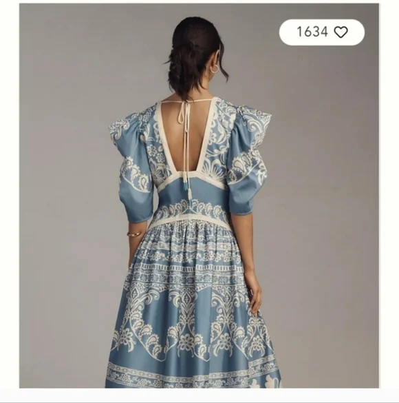 Farm Rio Puff Sleeve Mididress - Picture 3 of 7